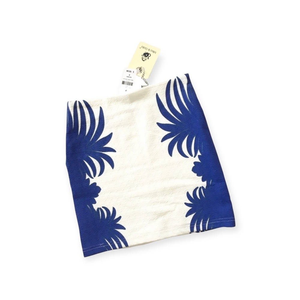 new LF Mika & Gala ༄ Textured Leaf Print Mini Skirt ༄ Jewel Tone Cobalt + White - Picture 14 of 16